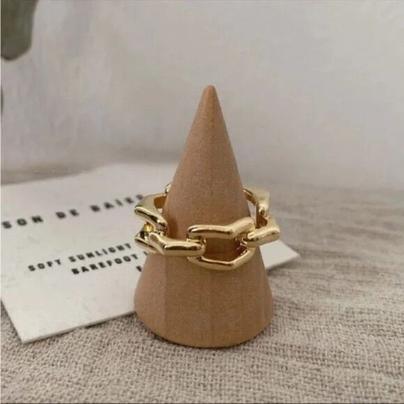 ⭐️#29A New Gold over 925 Sterling Silver Geometric Ring - Picture 4 of 6